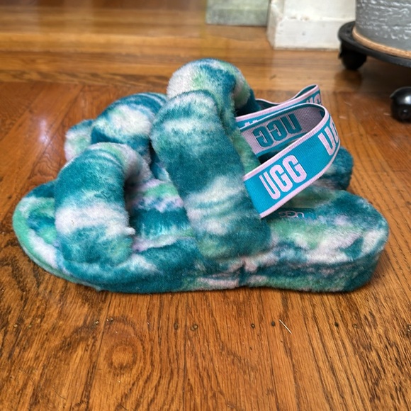 Teal and Purple Oh Yeah UGG Slipper Sandle - Picture 4 of 7